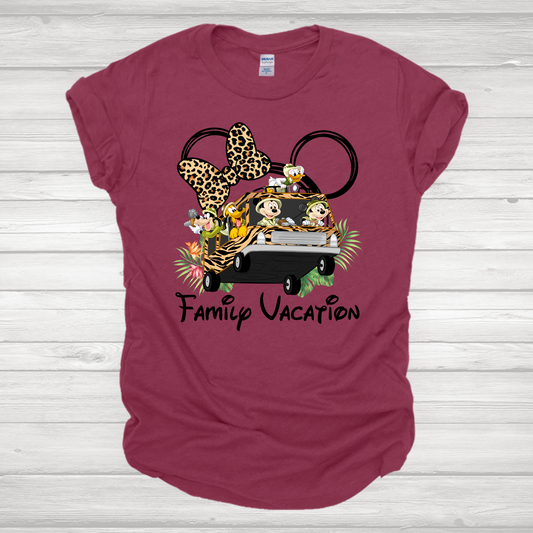 Family Vacation Leopard Bow Transfer
