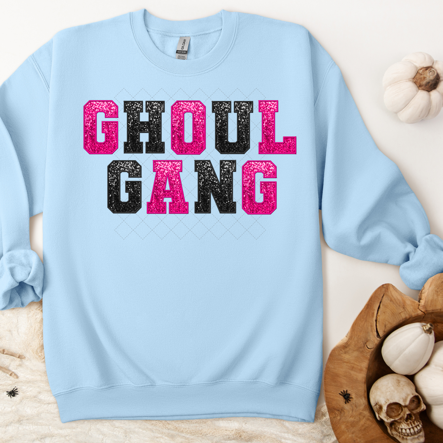 Faux Embroidery Sequin Ghoul Gang Transfer