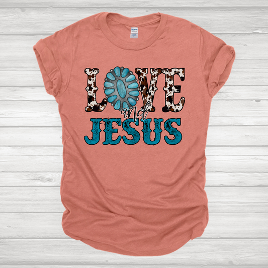 Love And Jesus Cowhide Transfer