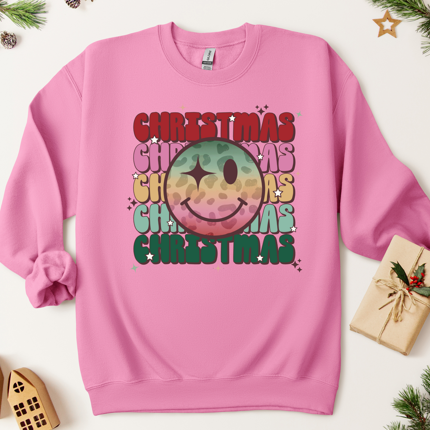 Christmas Winking Smiley Transfer