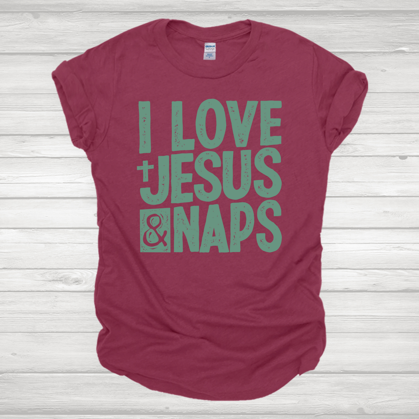 I Love Jesus & Naps Sage Transfer