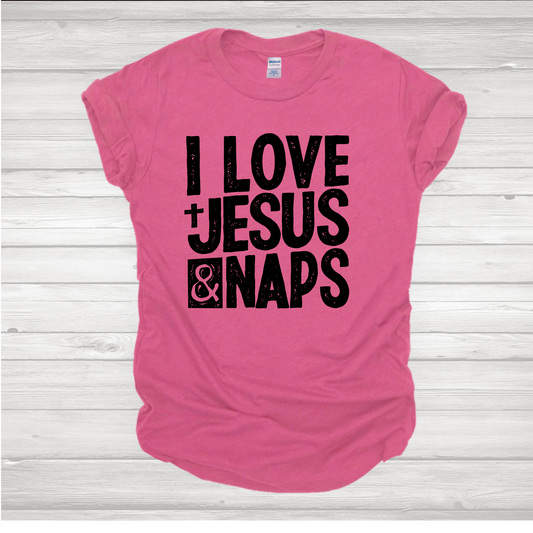 I Love Jesus & Naps Blk Transfer