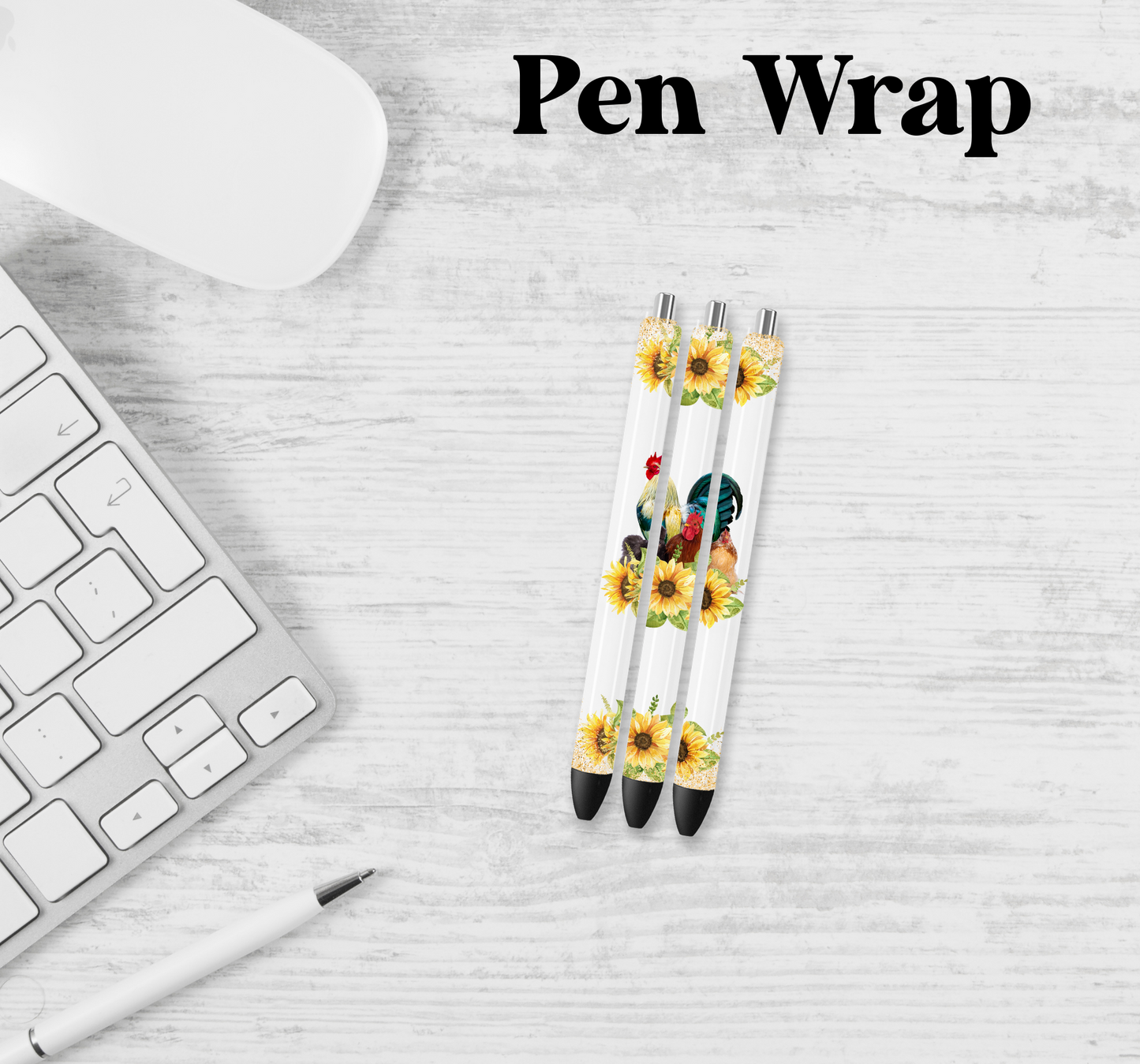Floral Chicken Pen Wrap Transfer