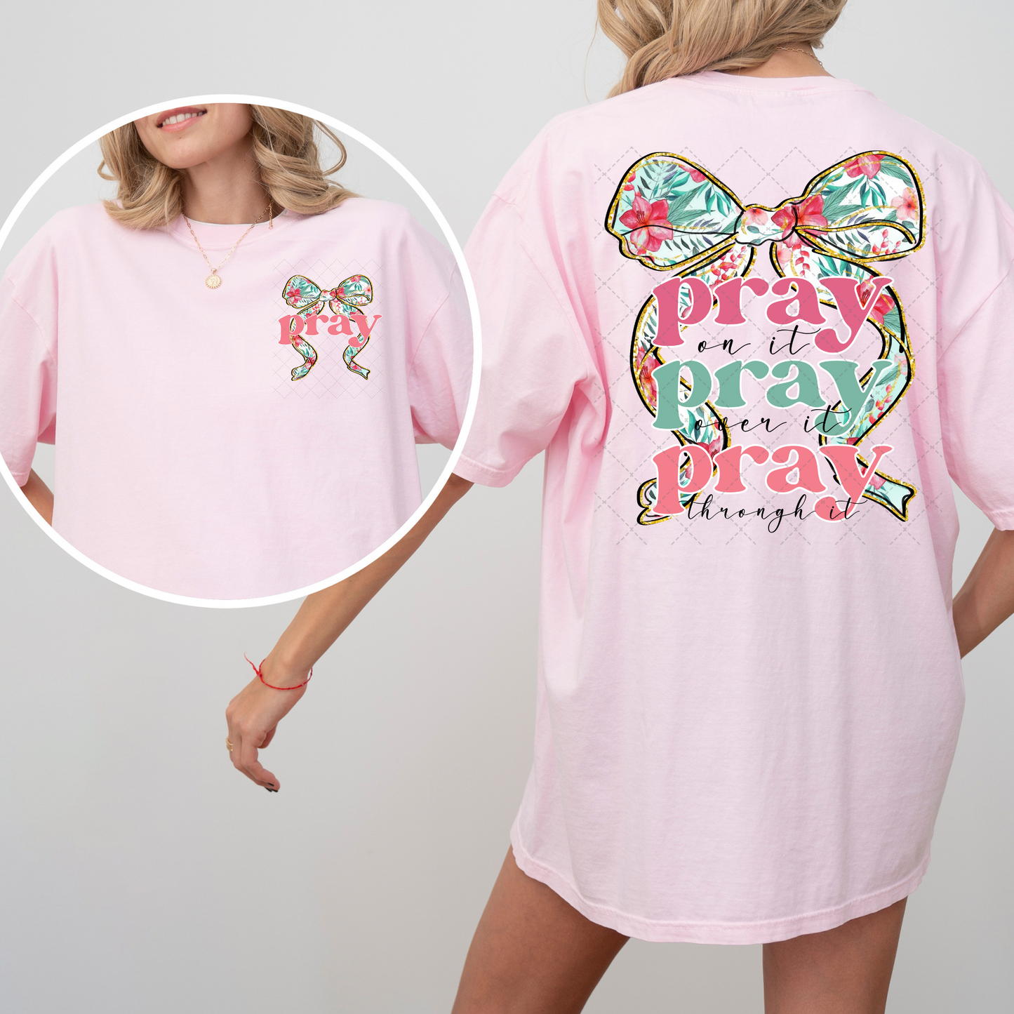 Floral Pray On It Transfer ** TWO PART* SOLD SEPARATELY**