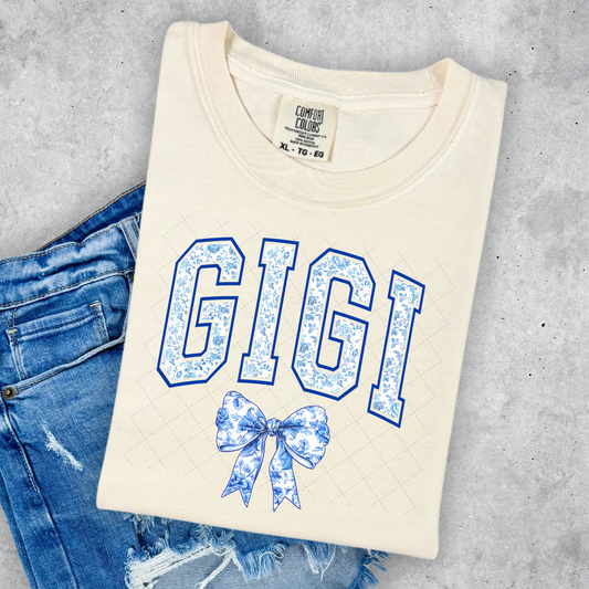 Gigi Blue Floral Transfer