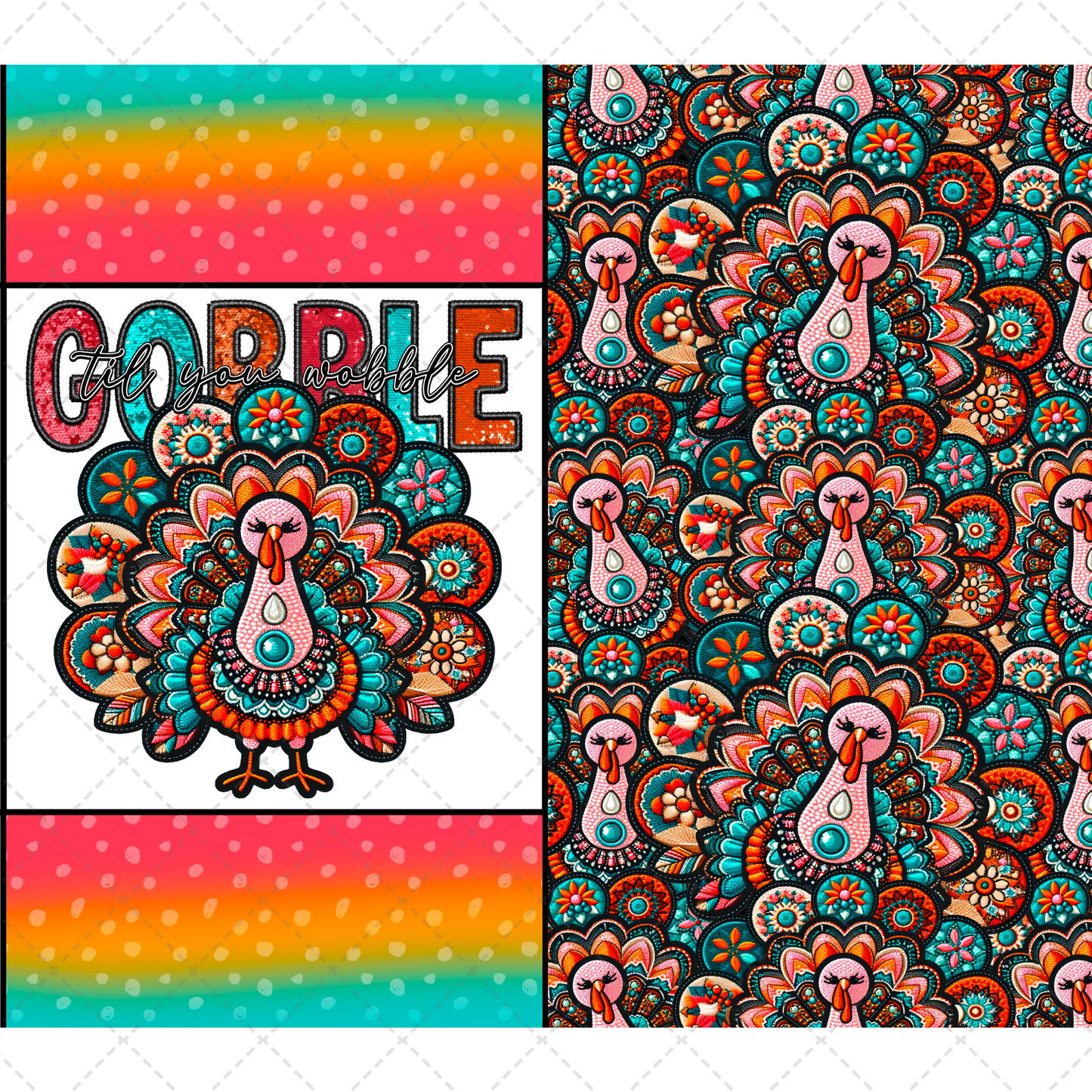 Gobble Tumbler Wrap - Sublimation Transfer