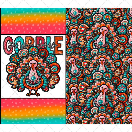 Gobble Tumbler Wrap - Sublimation Transfer