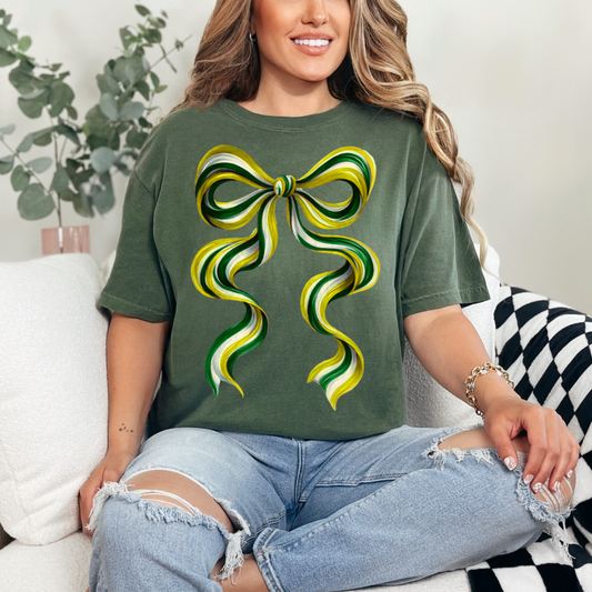 Gold Dark Green Long Bow Transfer