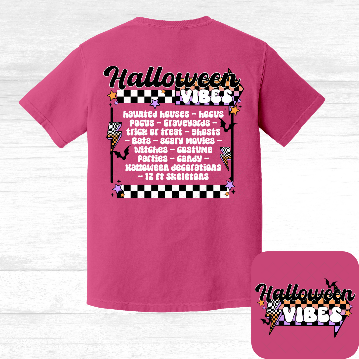 Halloween Vibes White Words ** TWO PART* SOLD SEPARATELY** Transfer