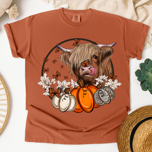 Highland Cow Pumpkin Fall Transfer