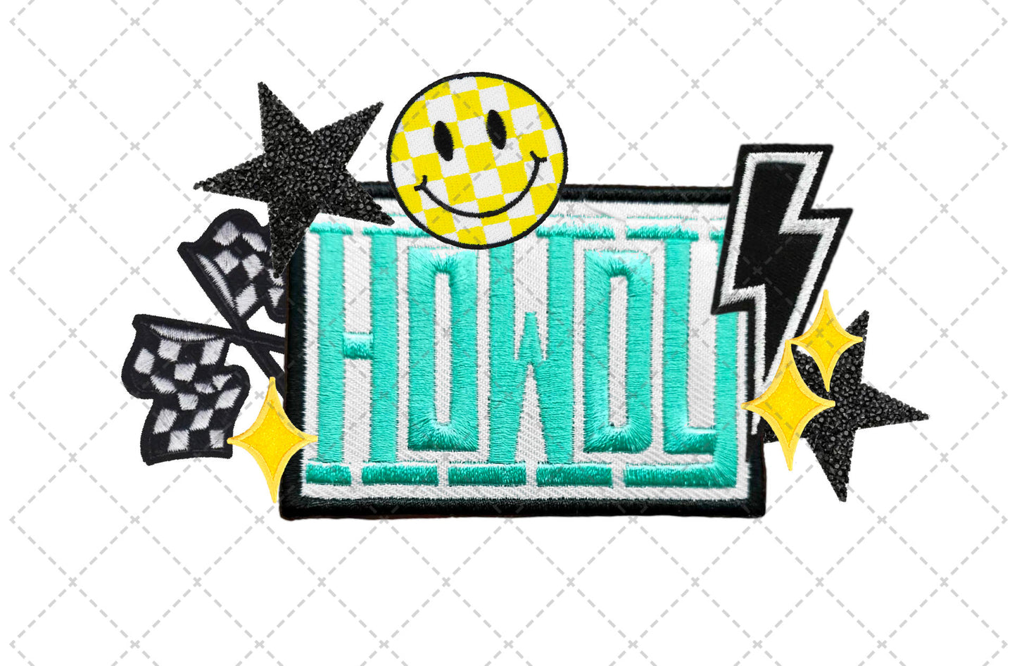 Howdy Smiley Faux Patch Transfer