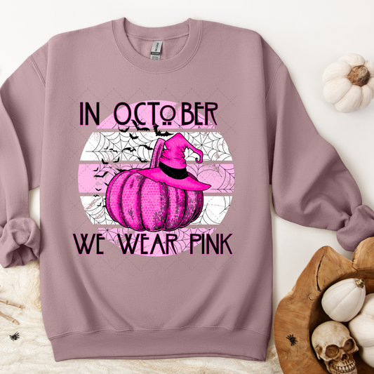 In October We Wear Pink; Pumpkin Hat Transfer