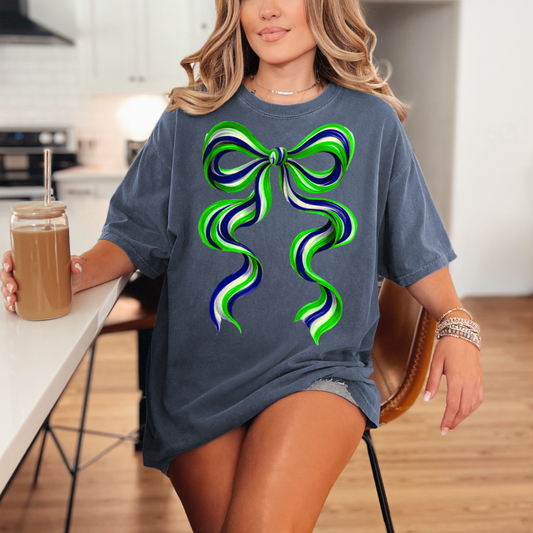 Lime Navy Long Bow Transfer