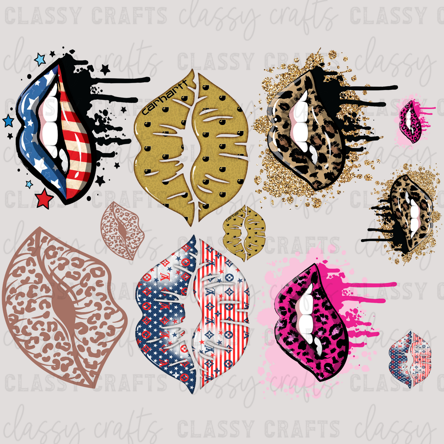 Lips - 30x24 -PREMADE GANG SHEET