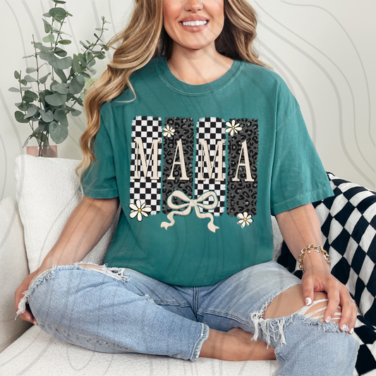 Mama Checkered Coquette Transfer
