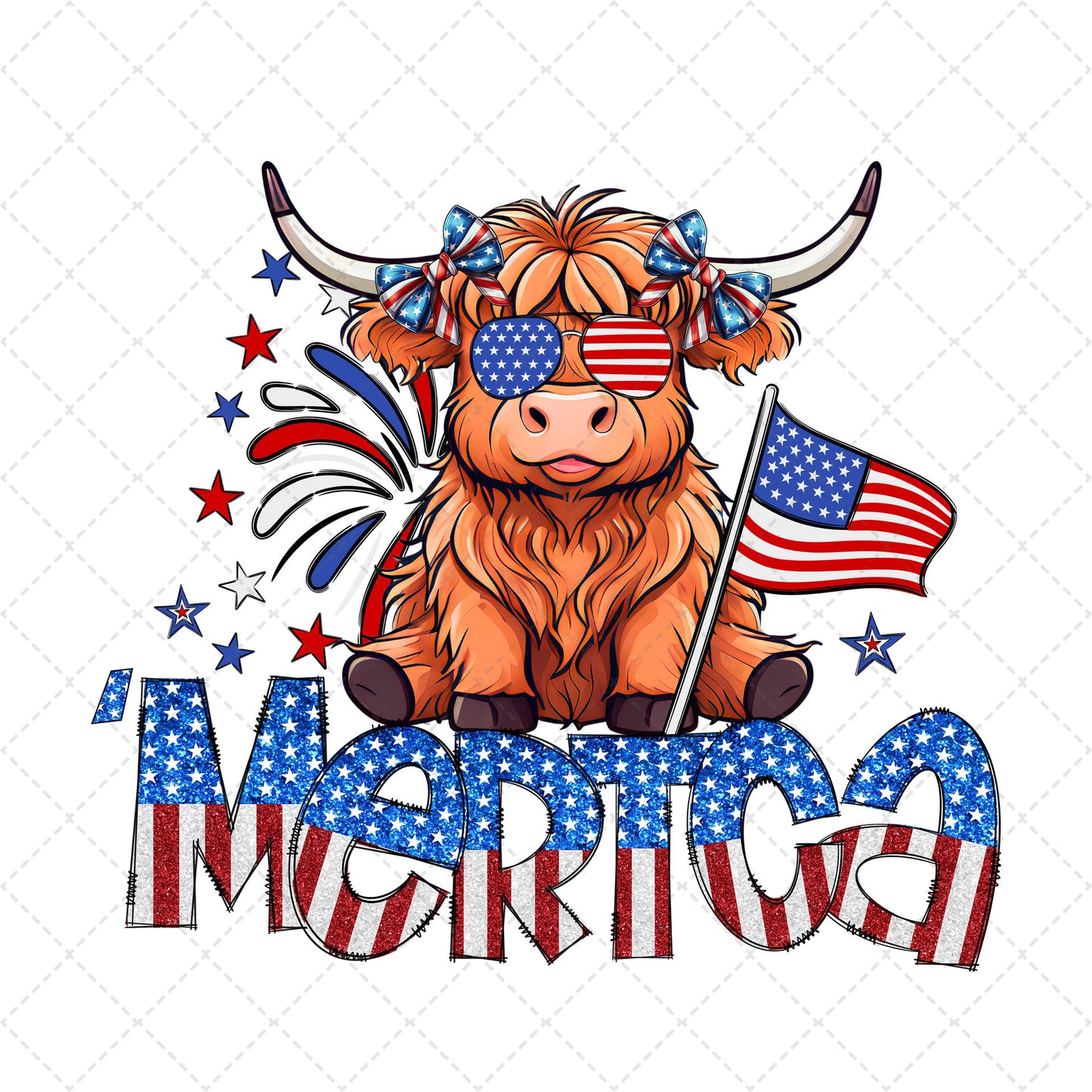 'Merica Highland Cow Transfer