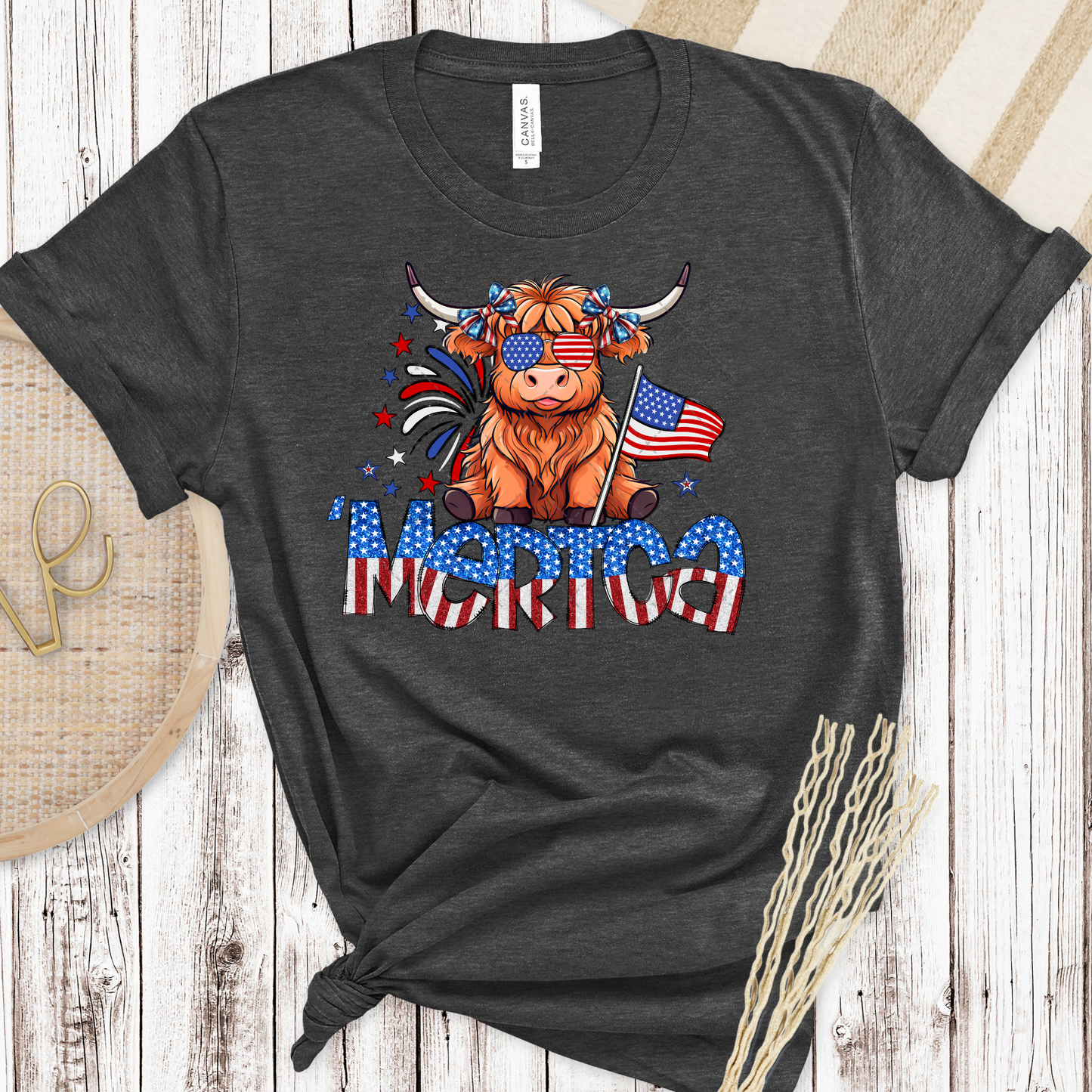 'Merica Highland Cow Transfer