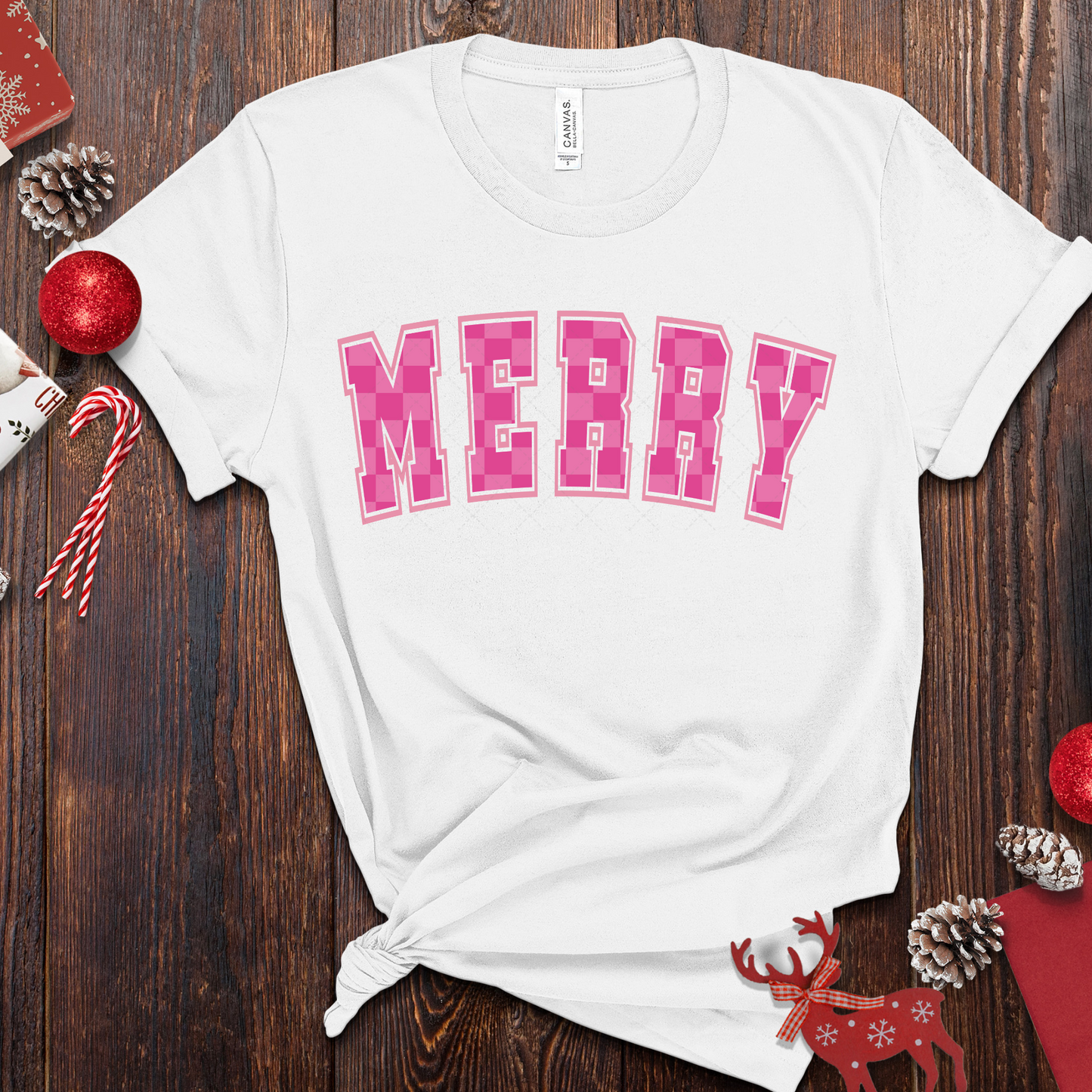 Merry Pink Plaid Transfer