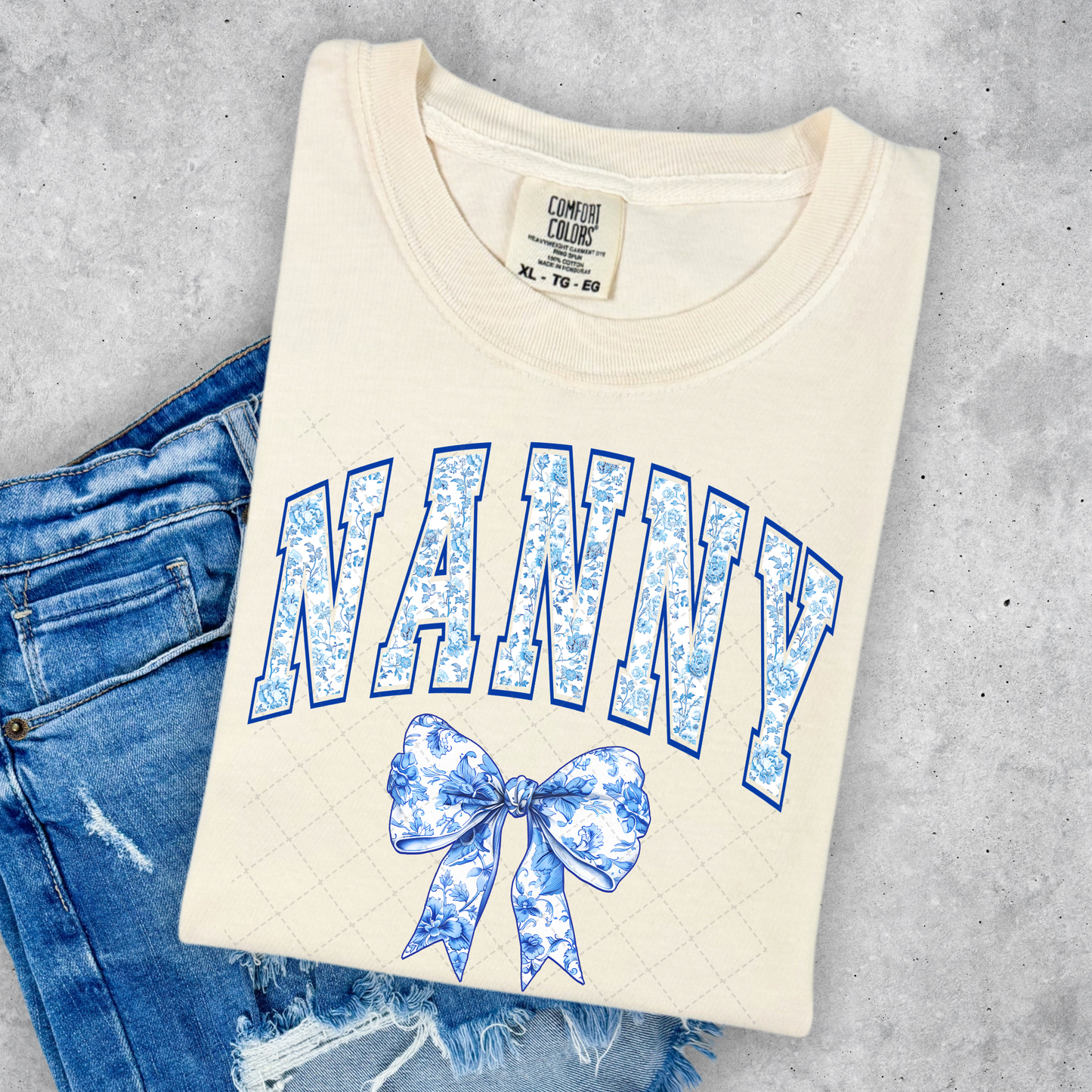 Nanny Blue Floral Transfer