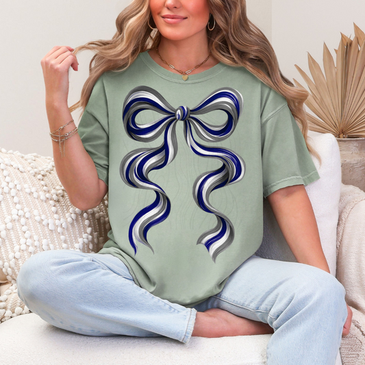 Navy Grey Long Bow Transfer