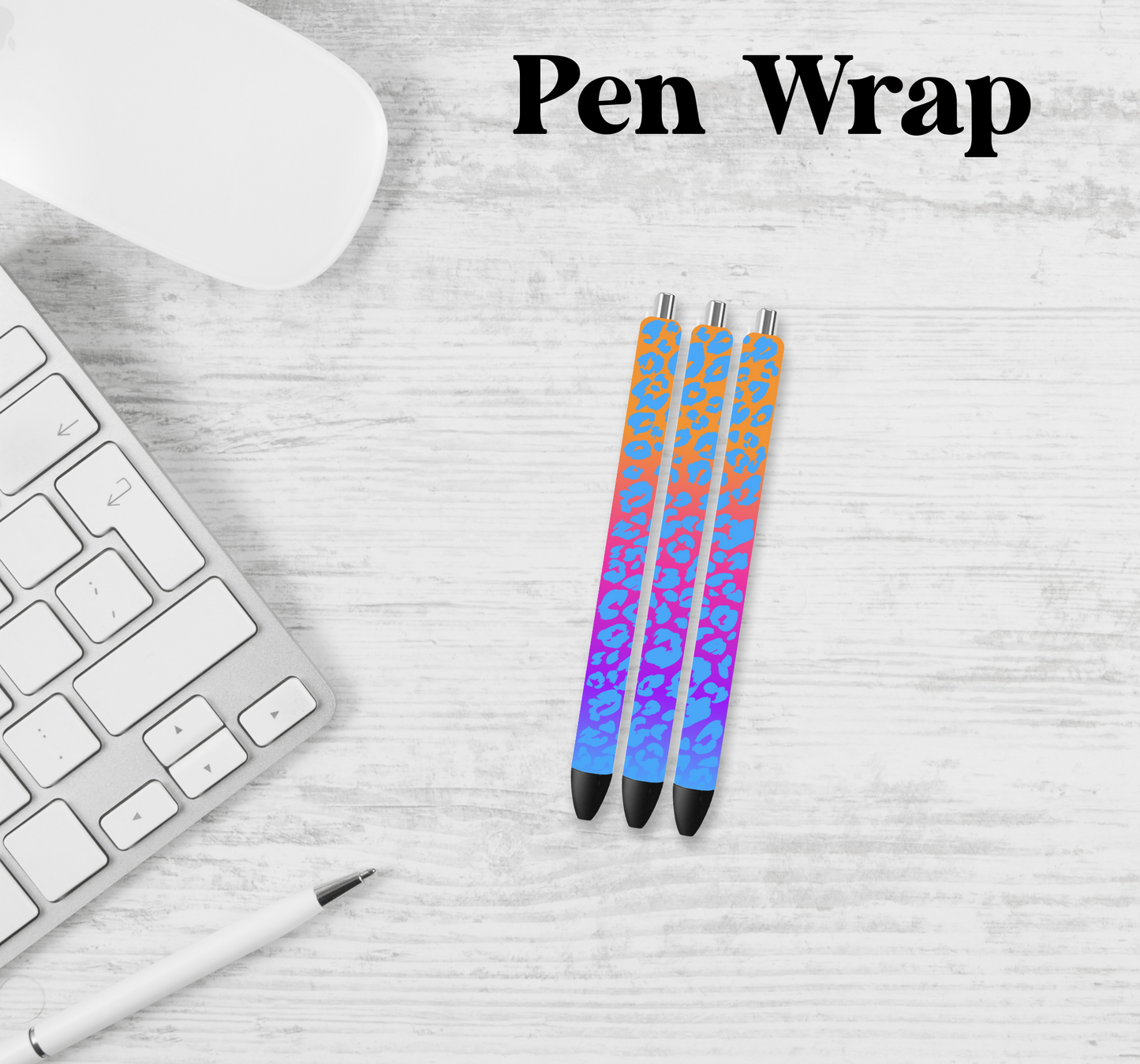 Neon Leopard Pen Wrap Transfer