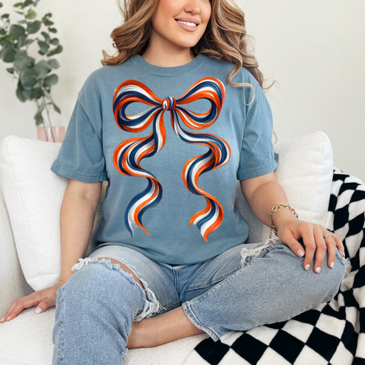 Orange Navy Long Bow Transfer