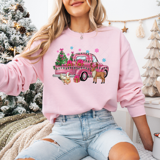 Pink Christmas Truck Transfer