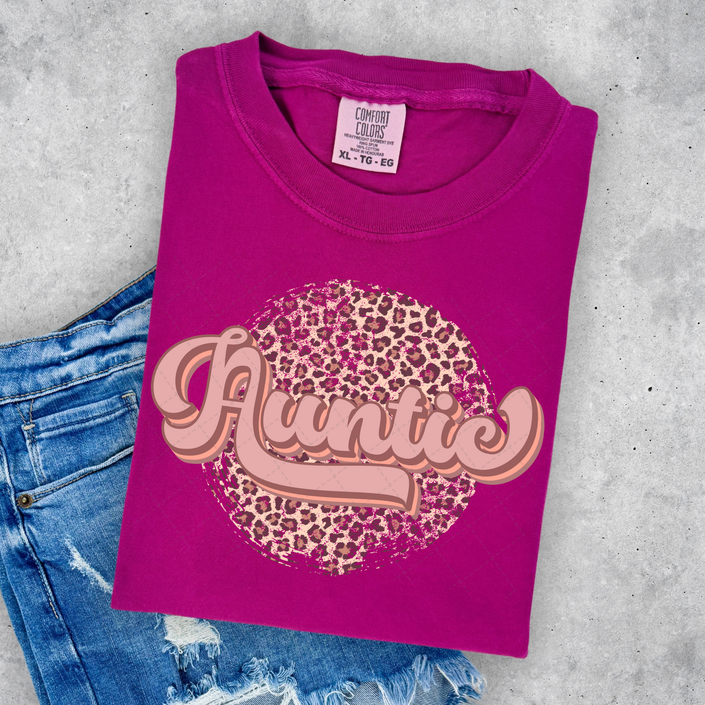 Pink Leopard Auntie Transfer