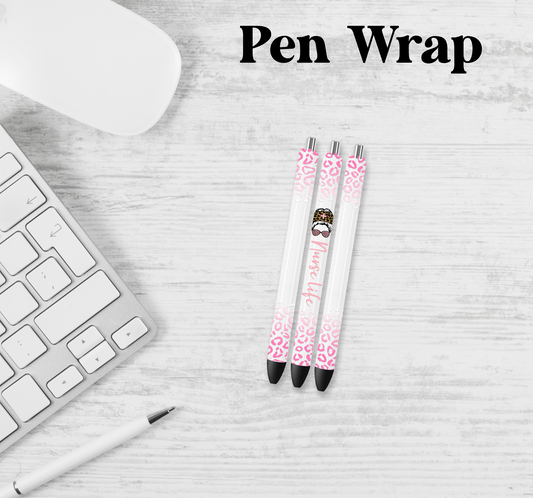 Pink Leopard Nurse Life Pen Wrap Transfer