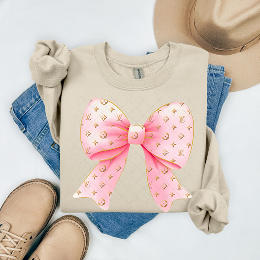 Pink Preppy Bow Transfer