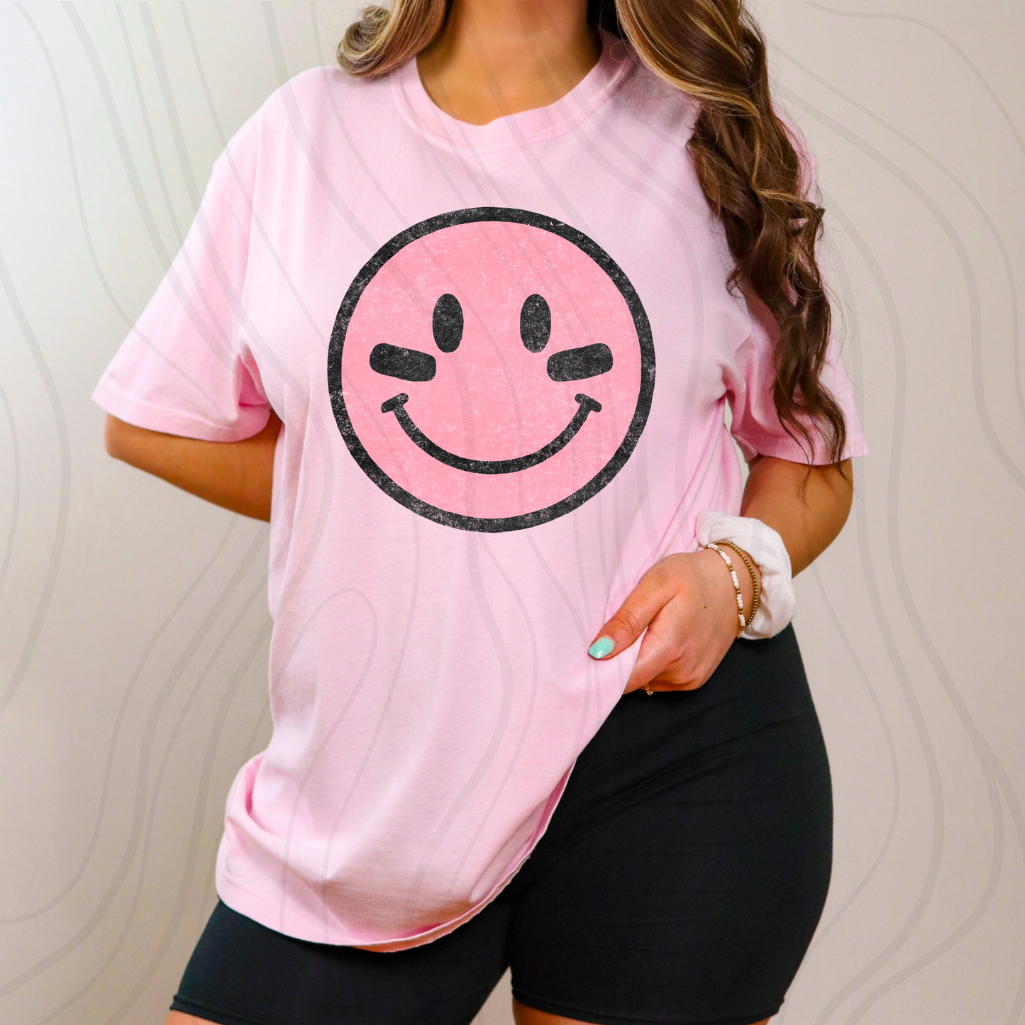 Pink Smiley Transfer