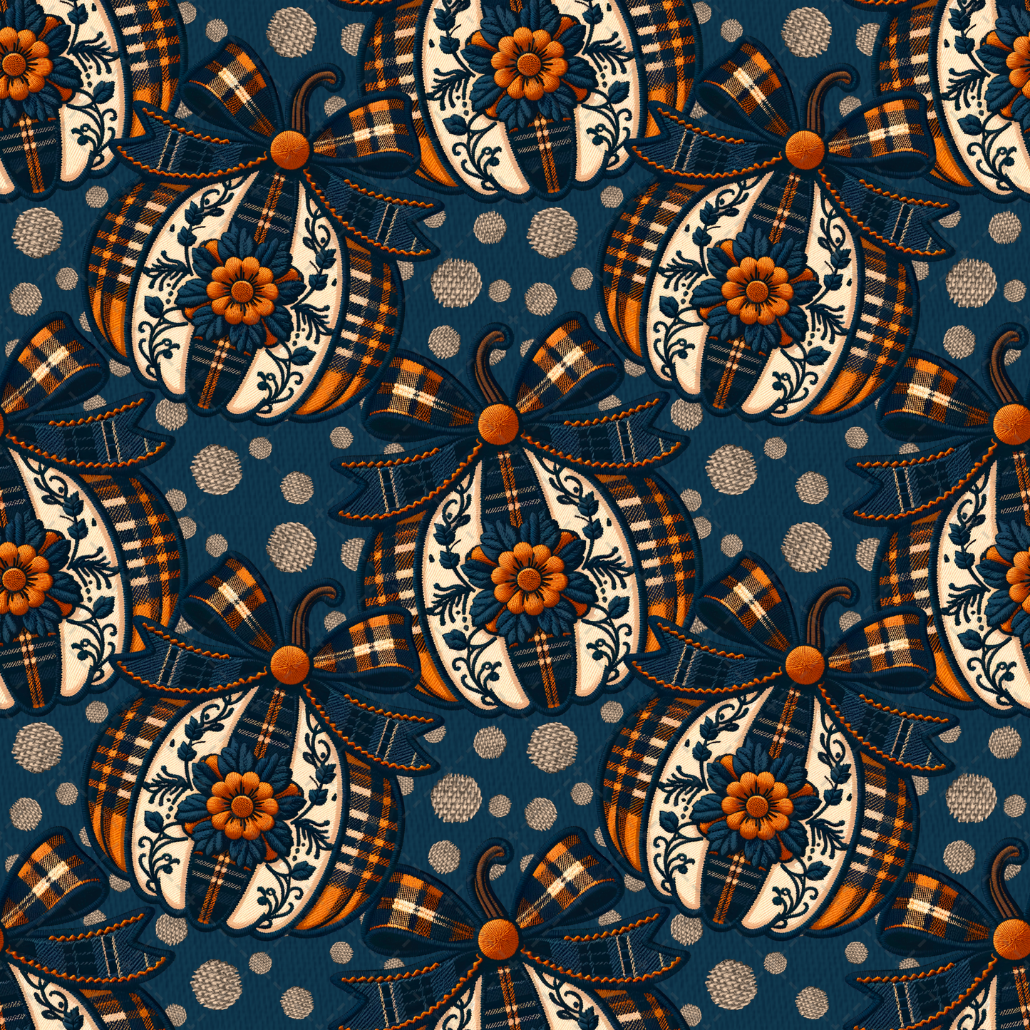 Plaid Pumpkins Seamless Tumbler Wrap - Sublimation Transfer