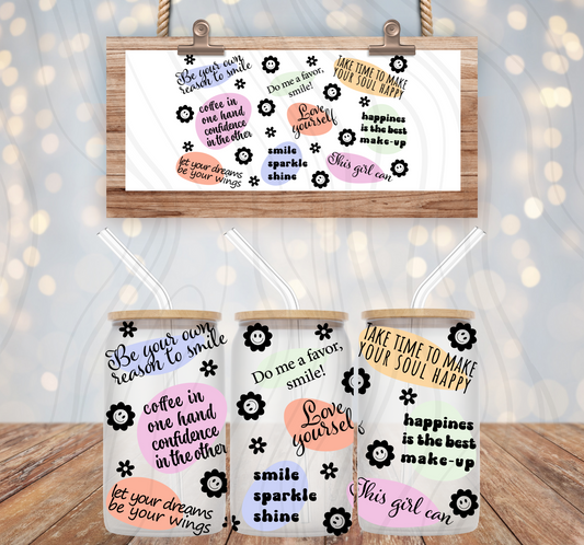 Positive Quotes 16oz Libbey Wrap