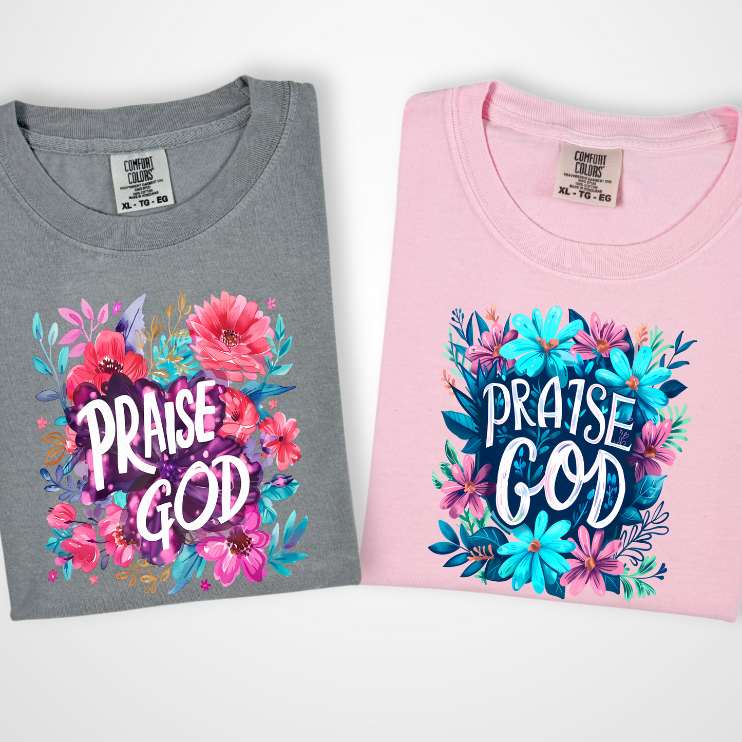 Praise God Floral Transfer ** TWO PART* SOLD SEPARATELY**