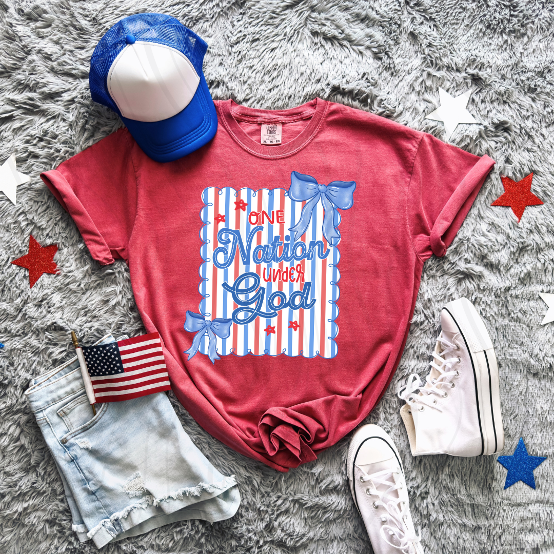 Preppy Coquette One Nation Under God Transfer