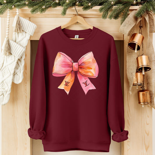 Preppy Pink Bow Transfer