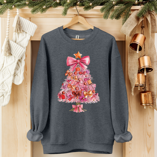 Preppy Pink Christmas Tree Transfer