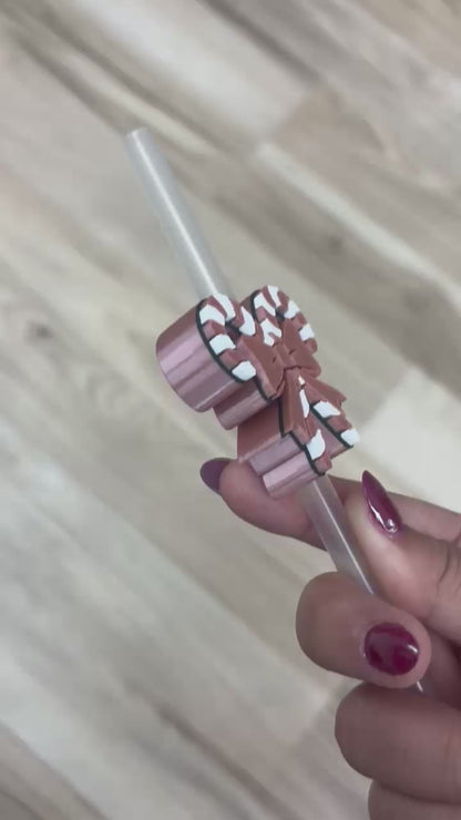 Rose Gold Candy Cane - 3D Printed Straw Topper