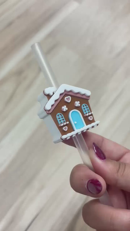 Gingerbread House - 3D Printed Straw Topper