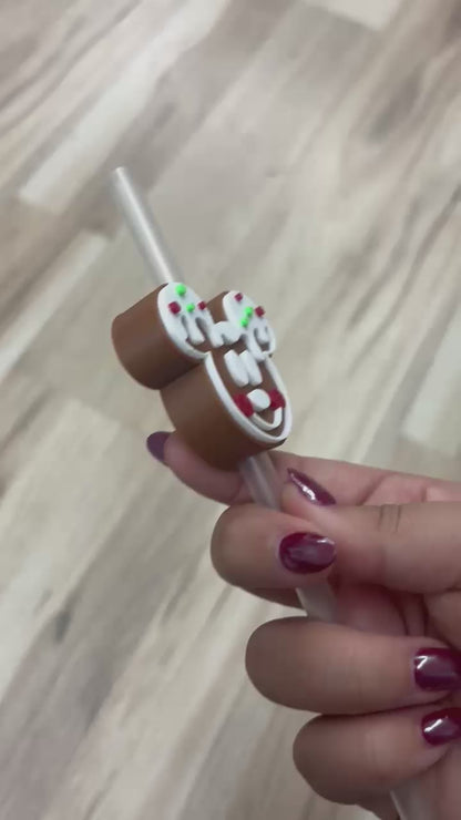 Mouse Christmas  - 3D Printed Straw Topper