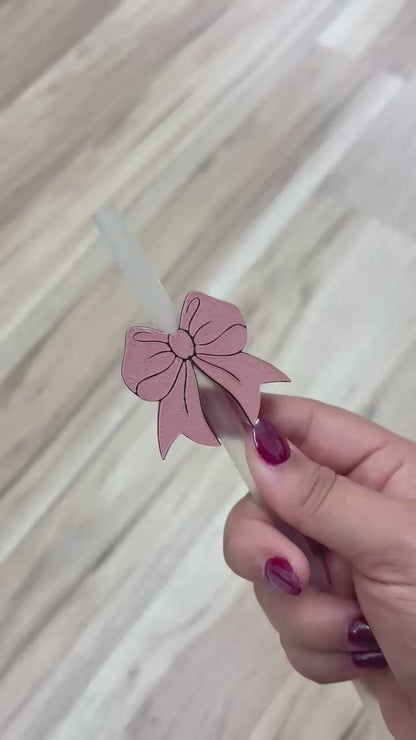 Rose Gold Bow - 3D Printed Straw Topper