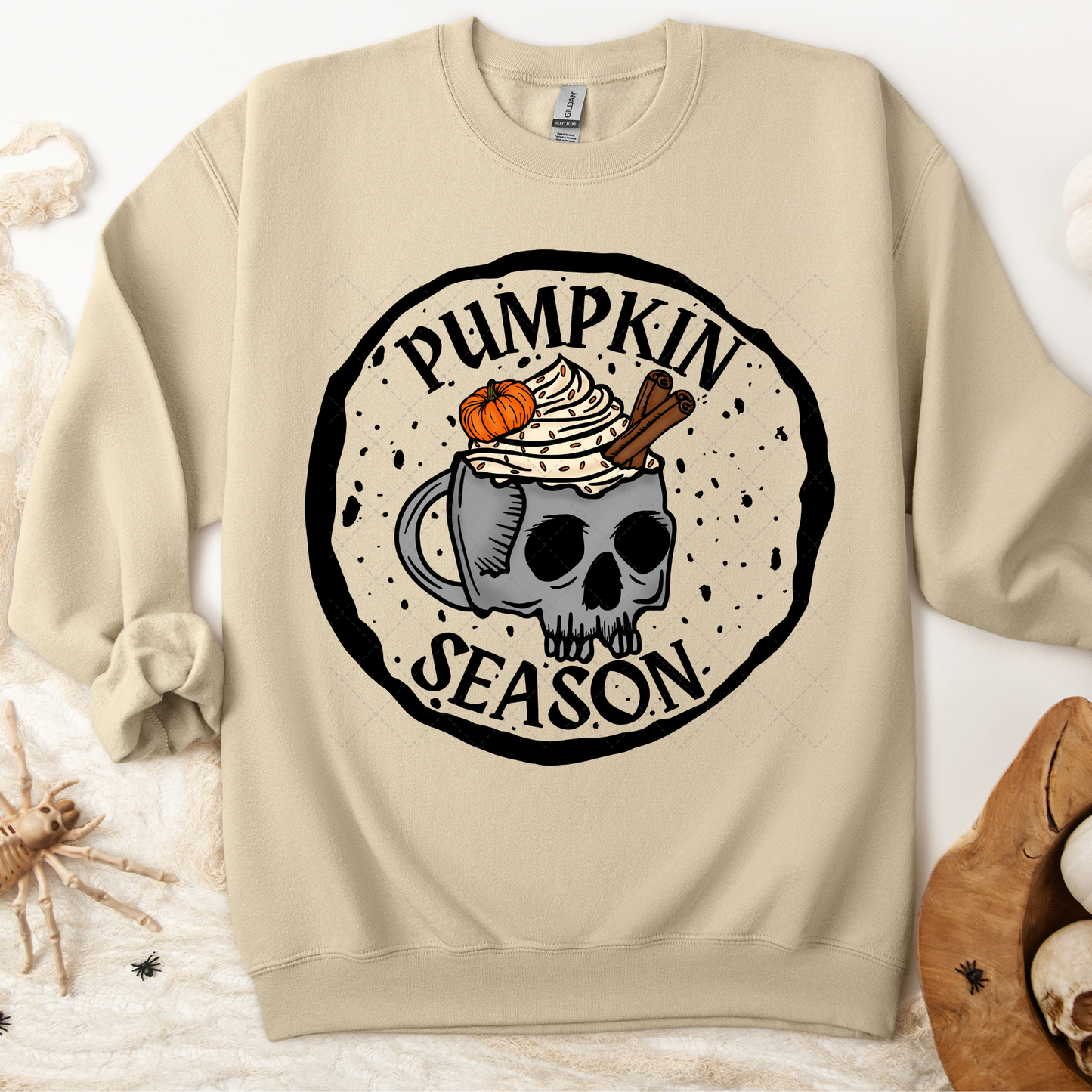 Pumpkin Spice Season Skelly Mug Color Transfer