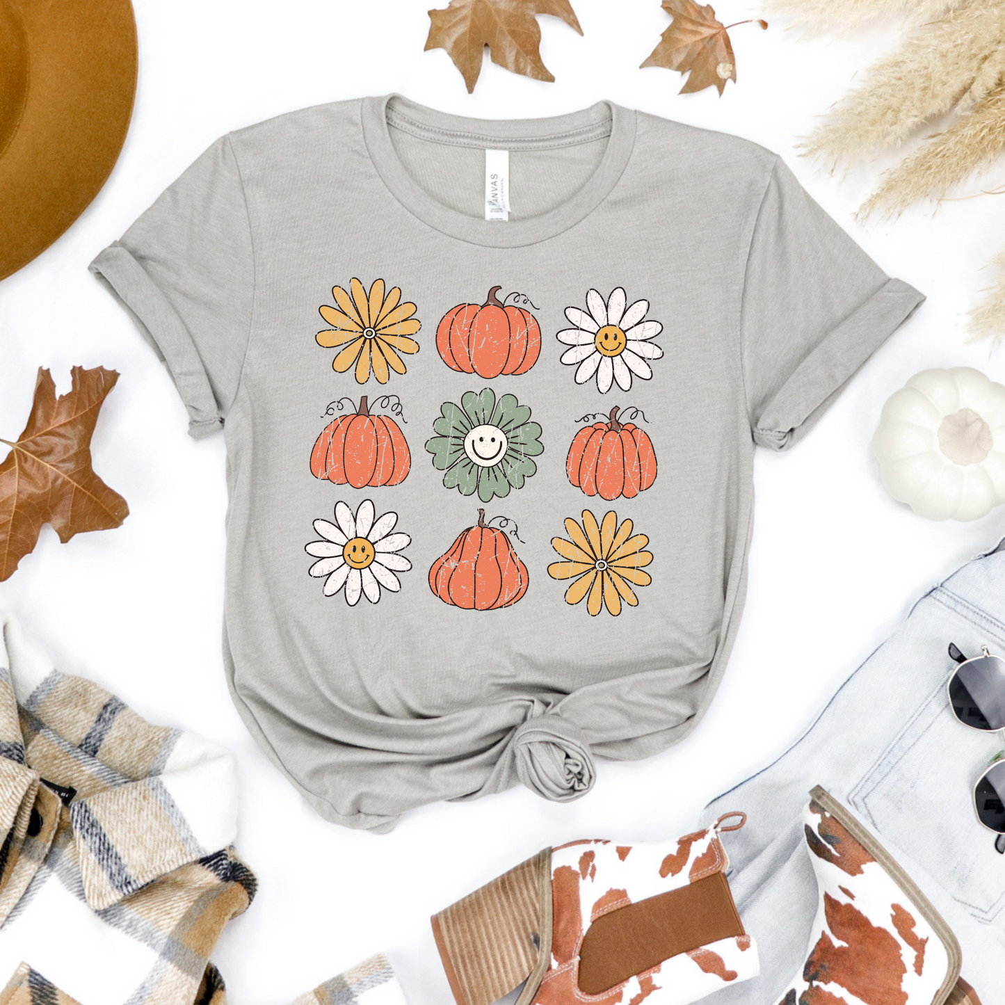 Pumpkin Flower Retro Transfer