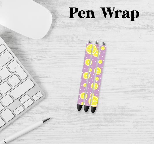 Purple Lemon Pen Wrap Transfer