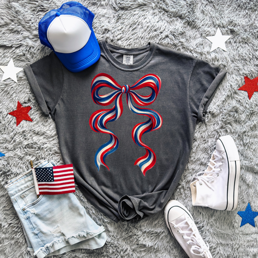 Red White Blue Long Bow Transfer