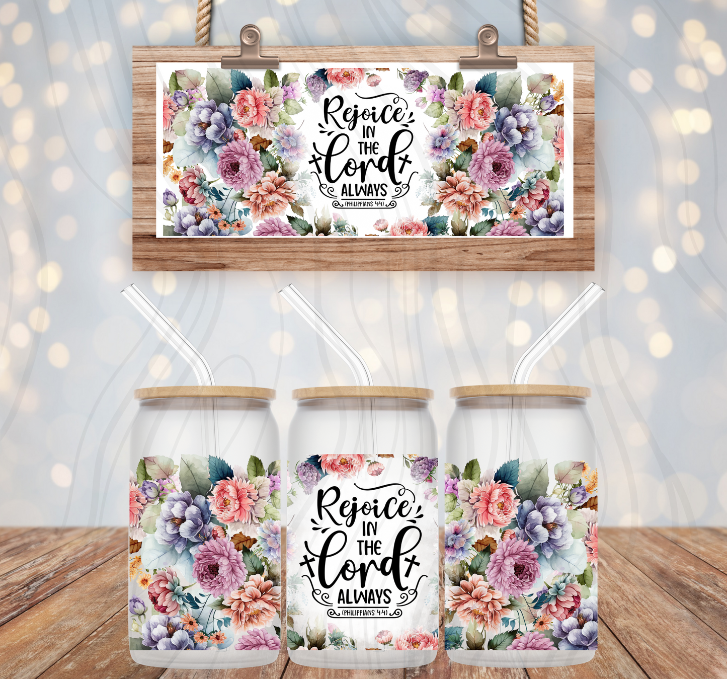 Rejoice In The Lord 16oz Libbey Wrap