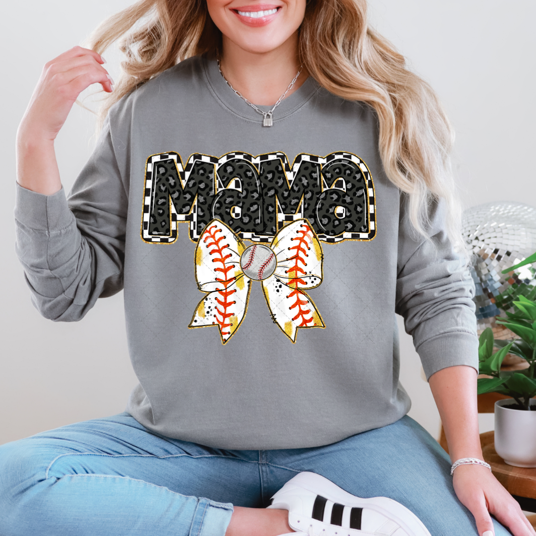 Retro Baseball Mama Coquette Transfer