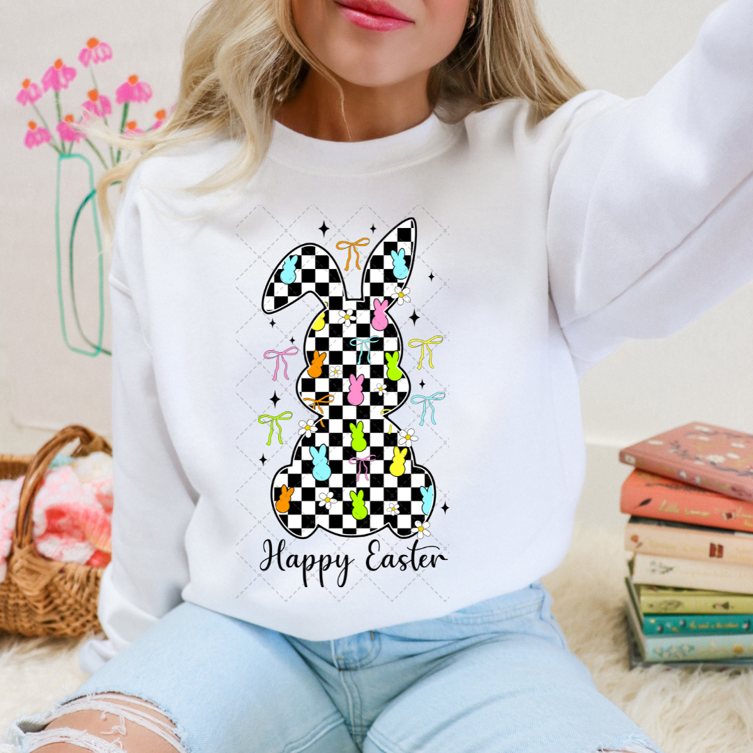 Retro Checkered Happy Easter Transfer