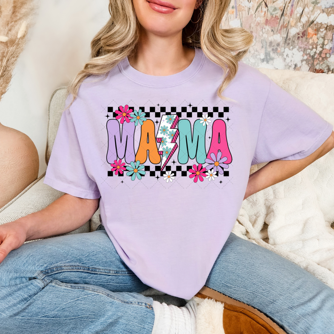 Retro Checkered Mama Transfer