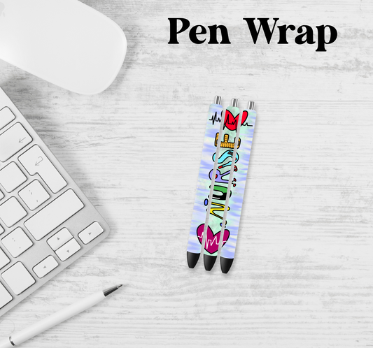 Retro Nurse Pen Wrap Transfer